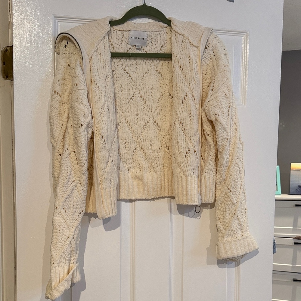 Cream Cable Knit Cardigan